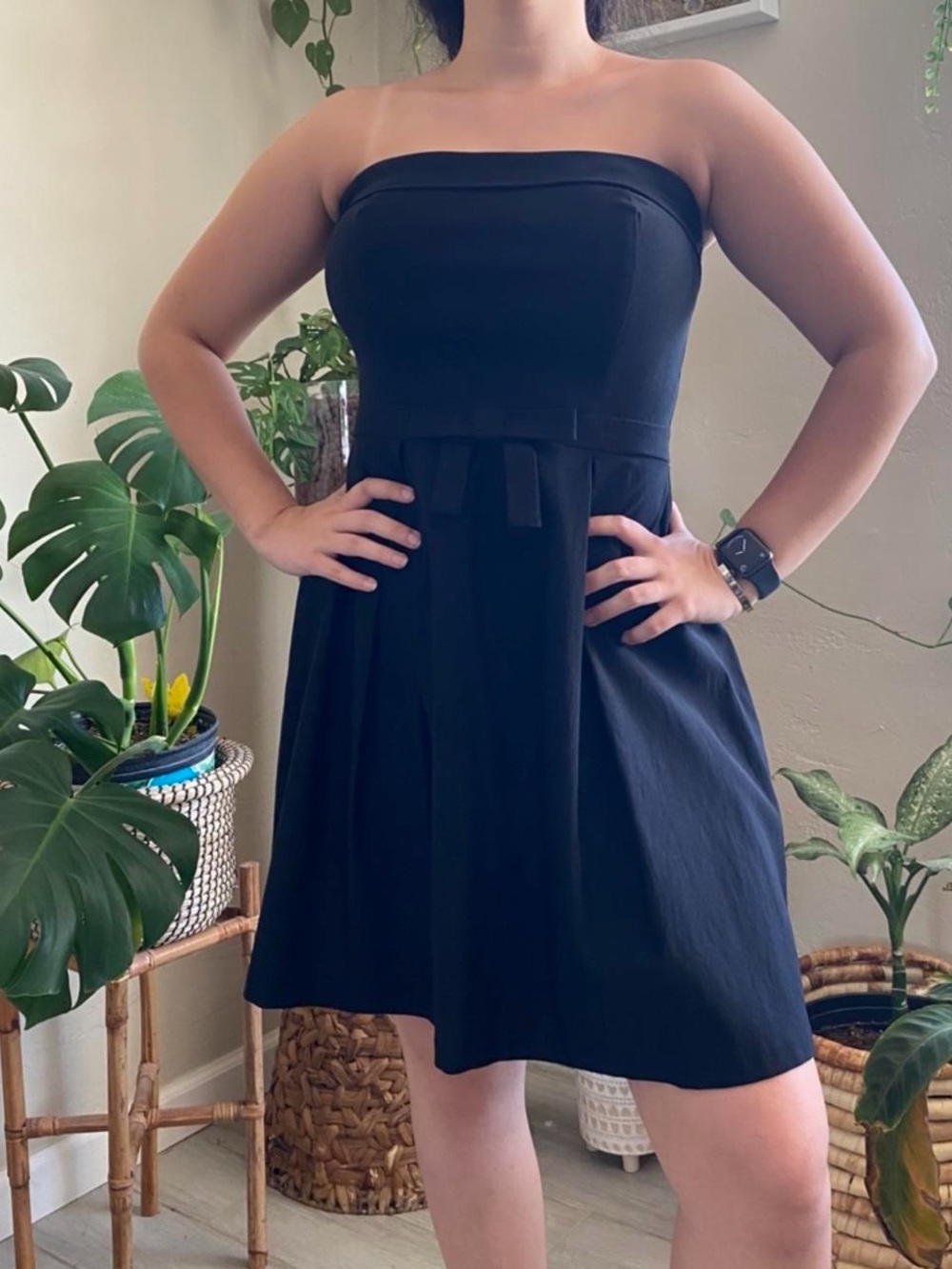 Strapless Black A-Line Dress